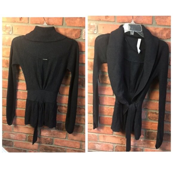 Lululemon Cashmere Bamboo Blend Belted Open Cardigan Waffle Knit Sweater Wrap 4 - Picture 2 of 13